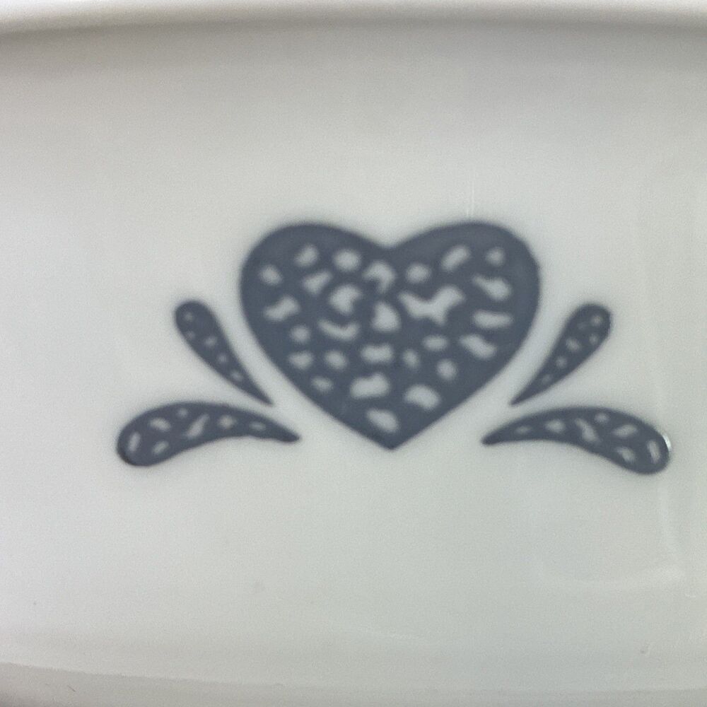 Corelle Corning Blue Hearts Cereal Soup Bowl 6-1/4" Sponged Vintage 90s Retired - Picture 2 of 9